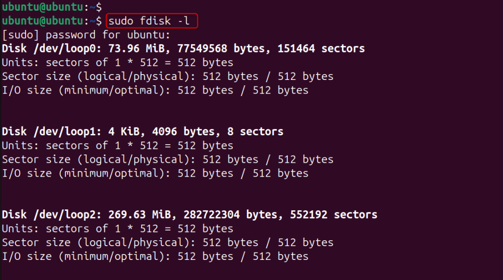list partition details