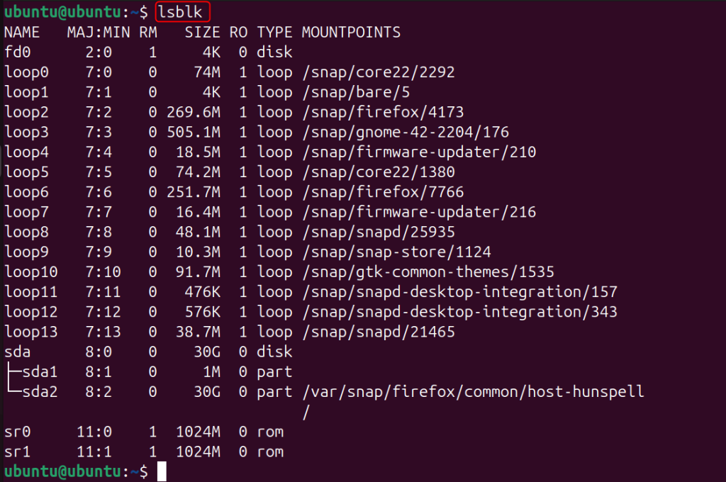 Check Current Disk Partitions to resize a partition