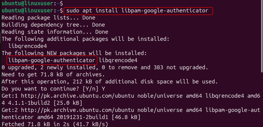 Install Google authenticator PAM module for secure ssh access