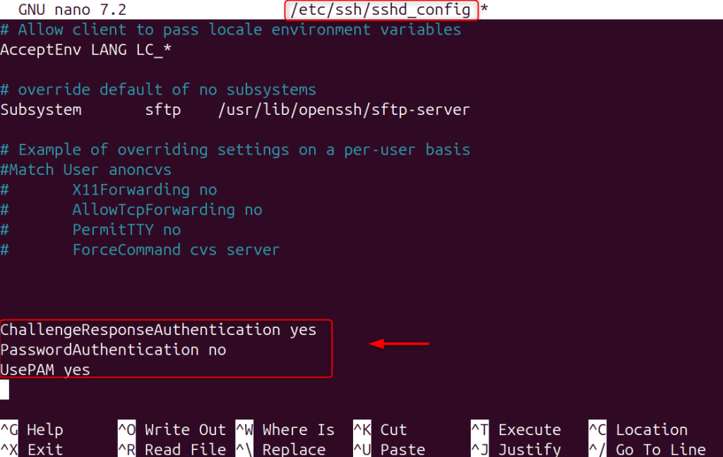 Enable 2FA in the SSH Configuration