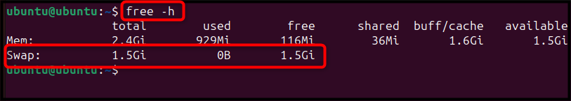 check the swap space information