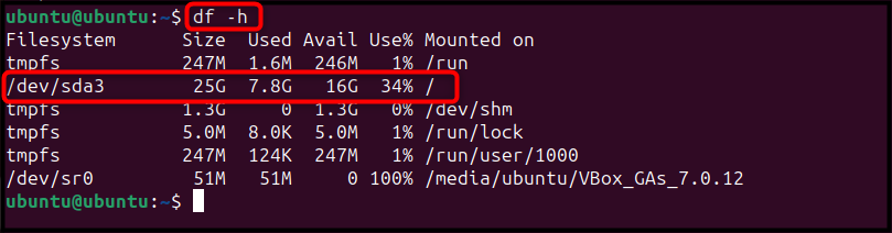 Check Available Space
