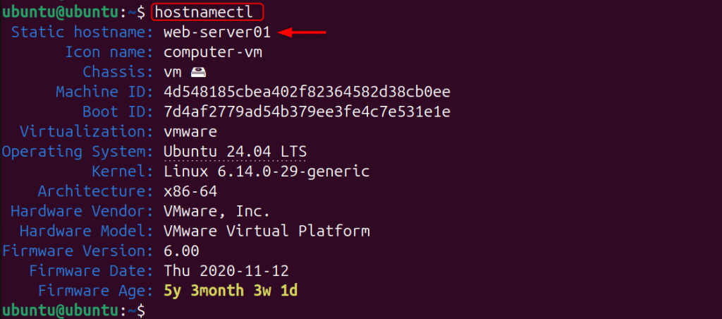 Verify the Hostname Change