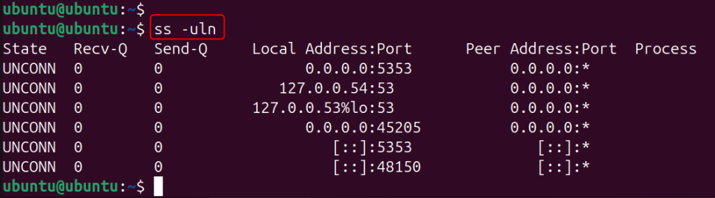 list only UDP ports