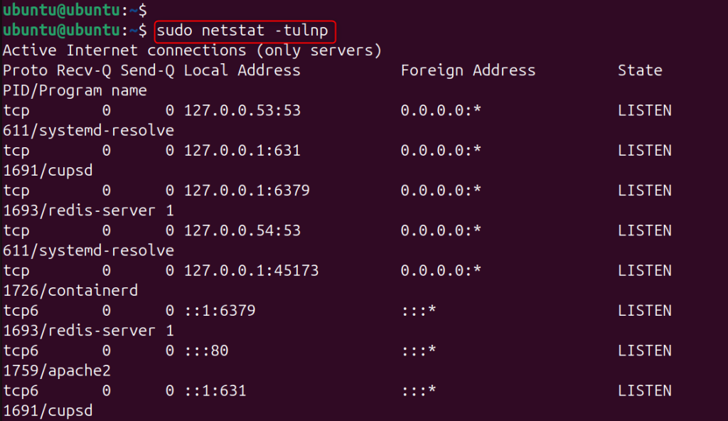 Show Ports and Processes