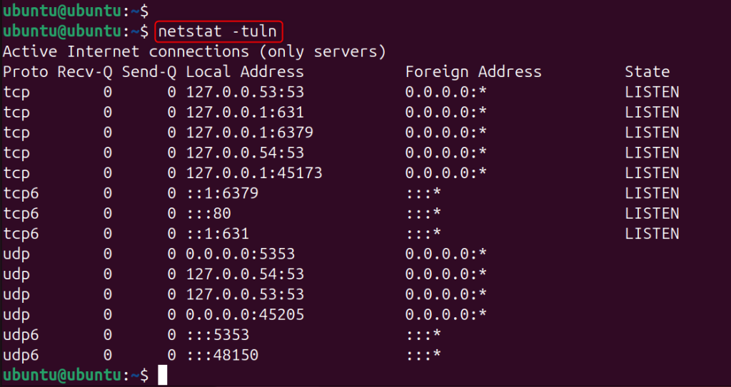 Show Listening Ports
