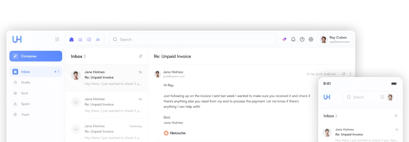 Accédez à vos e-mails à tout moment, n'importe où et sur n'importe quel appareil